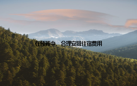 在预算中, 合理安排住宿费用