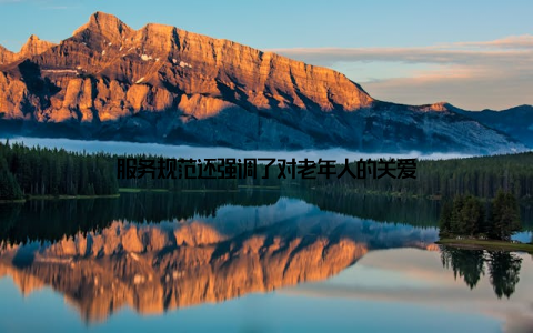 服务规范还强调了对老年人的关爱