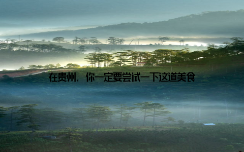 在贵州, 你一定要尝试一下这道美食