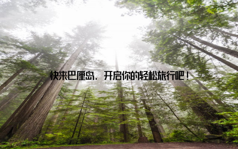 快来巴厘岛, 开启你的轻松旅行吧!